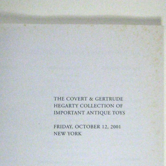 Sotheby's Auction Catalog 2001 Hegarty Collection Antique Toys NY7715 Cast Iron - Picture 2 of 8